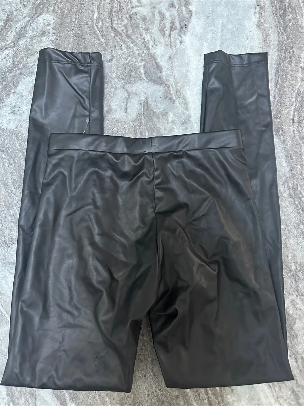 4/$25 NEW Zara Faux Leather Black Leggings Slim Fit Elastic Waist Girls Sz 10